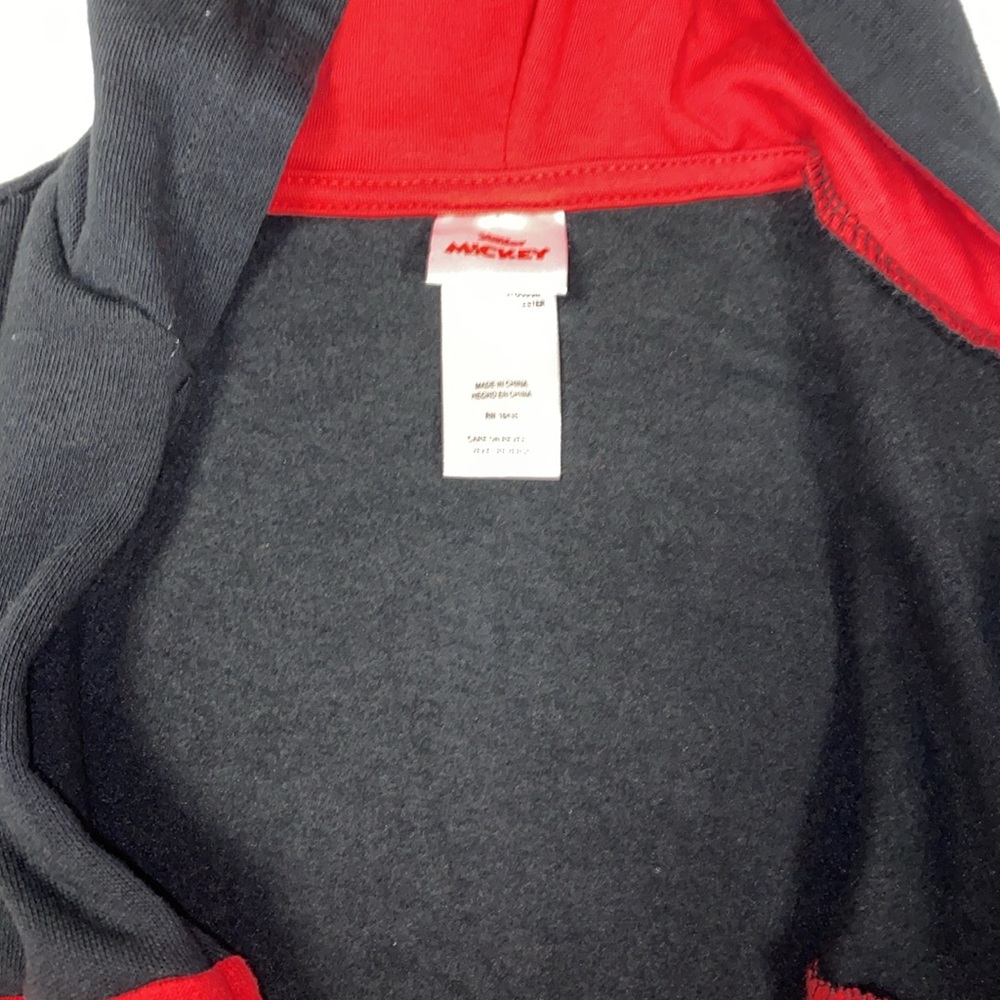 Disney Mickey Mouse  Zip Up Hoodie with Ears Black/Red unisex 12m - Picture 9 of 10